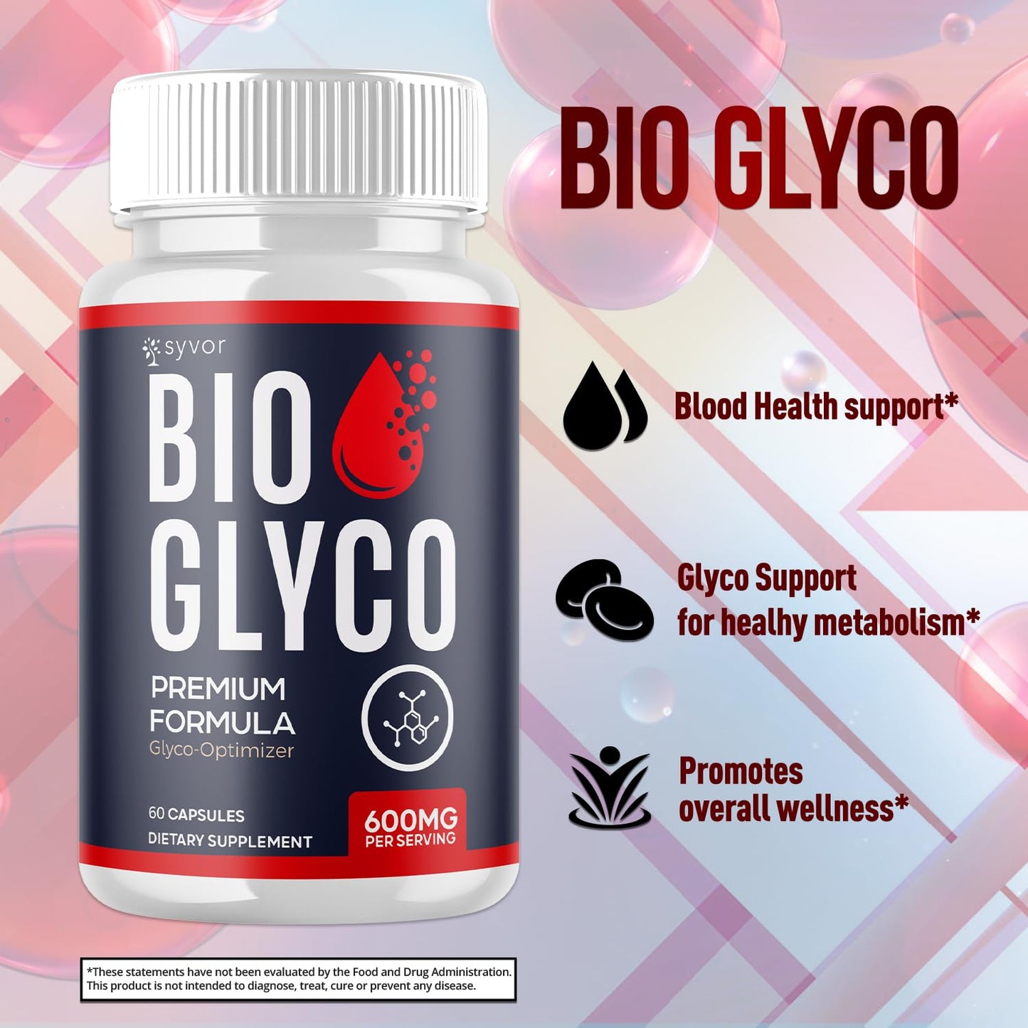 (2 Pack) Bio Glyco Capsules, Official BioGlyco Blood Health Support Pills with All Natural Ingredients, Advanced Blood Optimizer with Maximum Strength Premium Vitamins for Women & Men (120 Capsules) - Maple Wellness Supplements