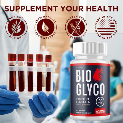 (2 Pack) Bio Glyco Capsules, Official BioGlyco Blood Health Support Pills with All Natural Ingredients, Advanced Blood Optimizer with Maximum Strength Premium Vitamins for Women & Men (120 Capsules) - Maple Wellness Supplements