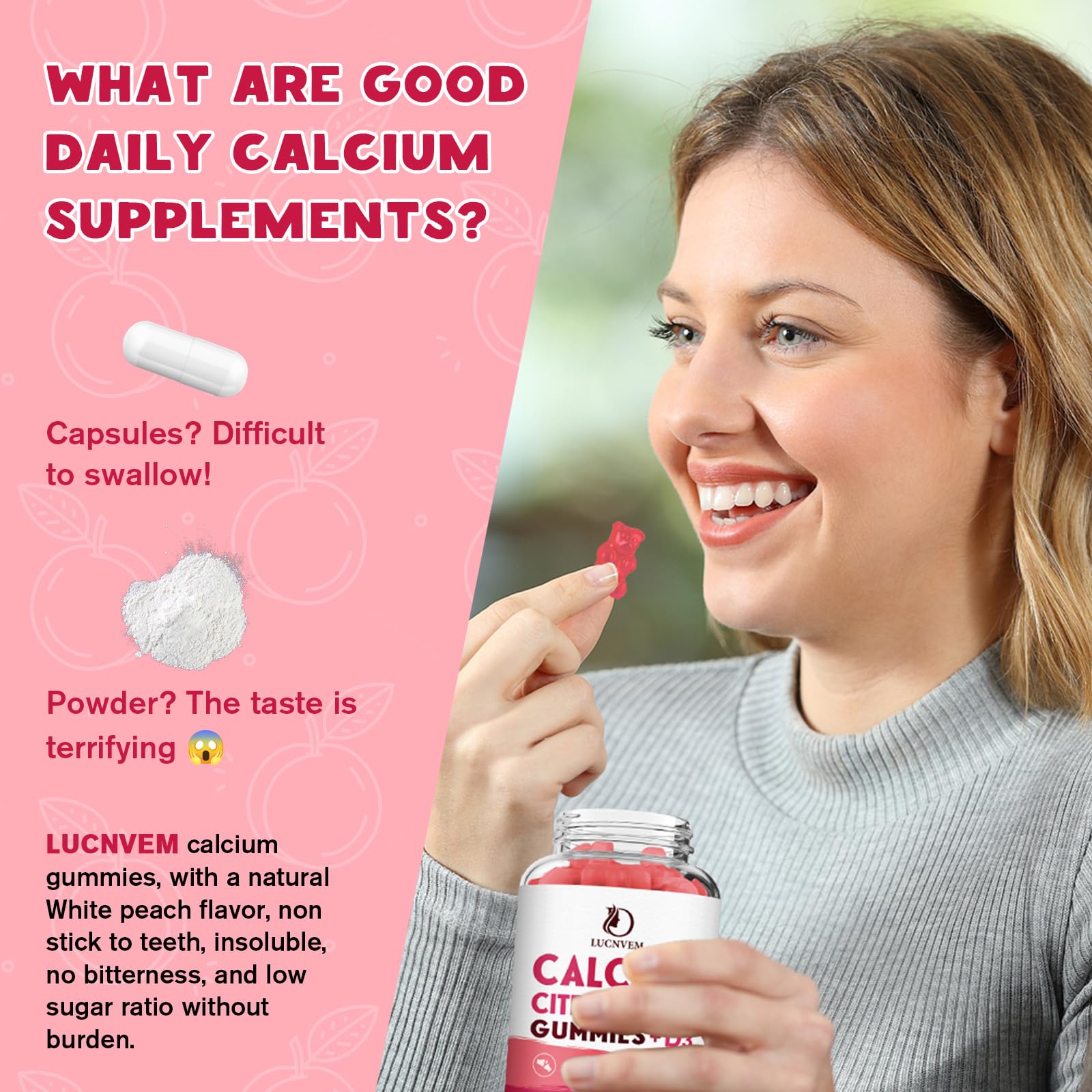 (2 Pack) Calcium Citrate 1200mg with Vitamin D3 Supplements Gummies for Women & Men, Calcium Gummies with Vitamin D3 K2, High Absorption - Maple Wellness Supplements