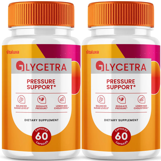 (2 Pack) Glycetra Capsules, Glycetra Blood Support Supplement Advanced Formula Premium Blend All Natural Balance Flow, Glicetra Pills Maximum Strength Glycogen Support Health Wellness Review (120 Ct) - Maple Wellness Supplements