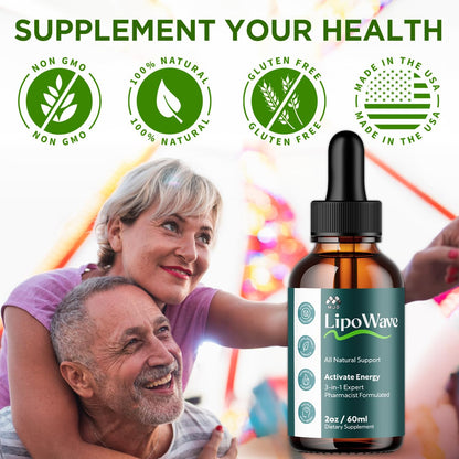 (2 Pack) Lipowave Drops, Official LipoWave Drops with All Natural Ingredients, Advanced Overall Health and Wellness Vitamin Supplement Formula for Maximum Strength Multivitamin Support (60 Servings) - Maple Wellness Supplements
