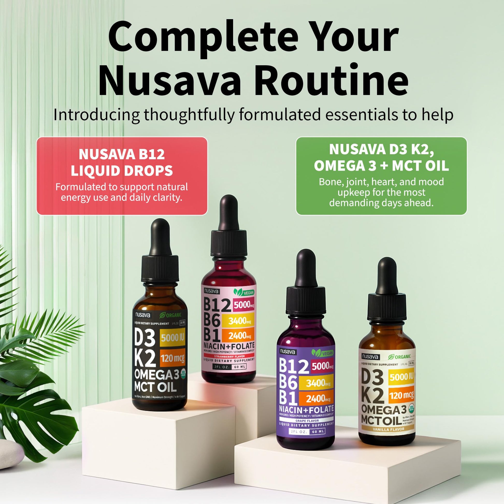 (2 Pack) Vitamin B12 and B6 Liquid Drops, B12 Sublingual Vitamin B Complex - B 12 Vitamin 5000mcg - B12 Methylcobalamin for Energy - Maple Wellness Supplements