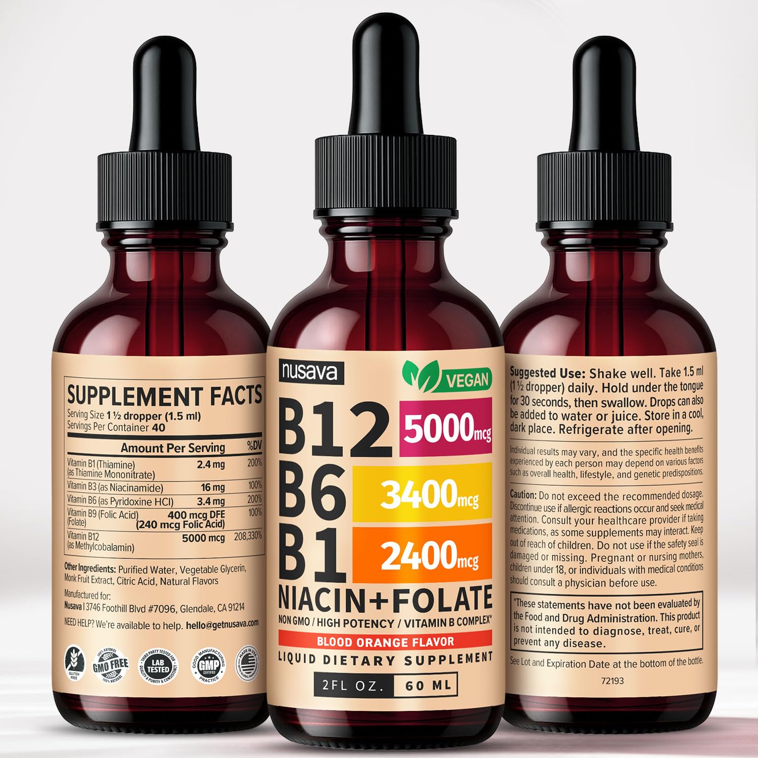 (2 Pack) Vitamin B12 and B6 Liquid Drops, B12 Sublingual Vitamin B Complex - B 12 Vitamin 5000mcg - B12 Methylcobalamin for Energy - Maple Wellness Supplements