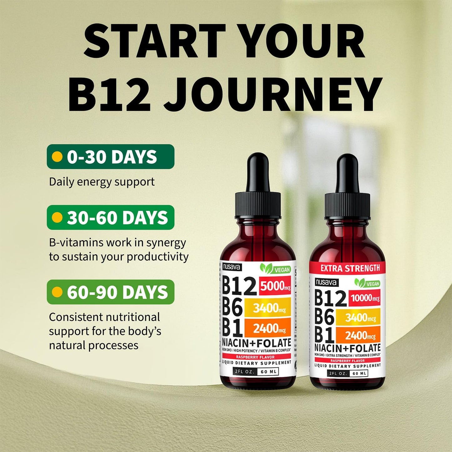 (2 Pack) Vitamin B12 and B6 Liquid Drops, B12 Sublingual Vitamin B Complex - B 12 Vitamin 5000mcg - B12 Methylcobalamin for Energy - Maple Wellness Supplements