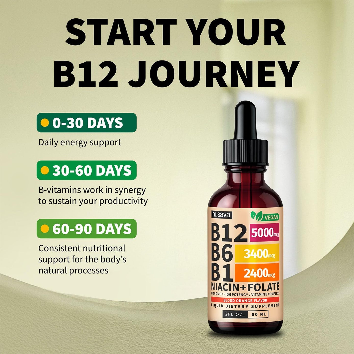 (2 Pack) Vitamin B12 and B6 Liquid Drops, B12 Sublingual Vitamin B Complex - B 12 Vitamin 5000mcg - B12 Methylcobalamin for Energy - Maple Wellness Supplements