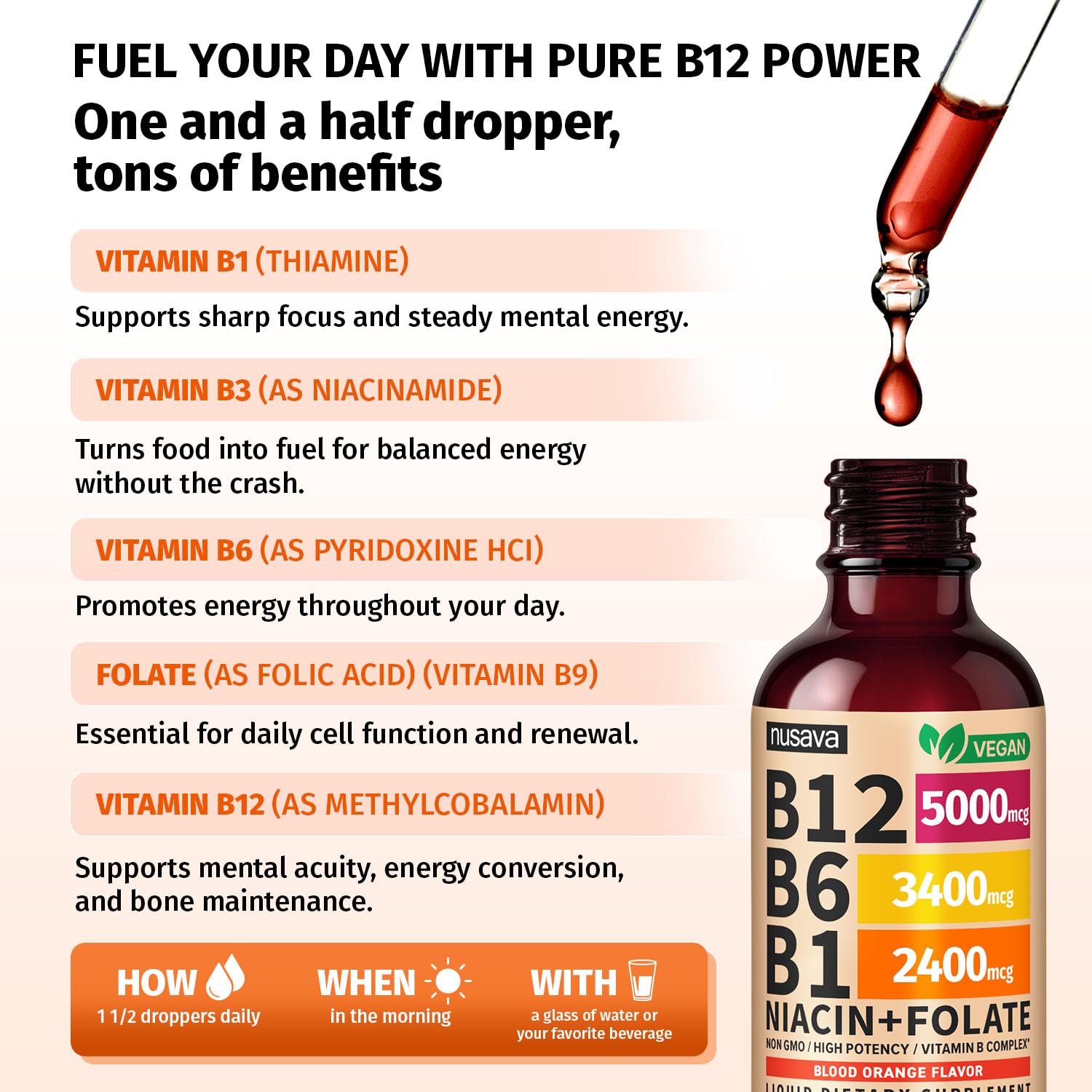 (2 Pack) Vitamin B12 and B6 Liquid Drops, B12 Sublingual Vitamin B Complex - B 12 Vitamin 5000mcg - B12 Methylcobalamin for Energy - Maple Wellness Supplements