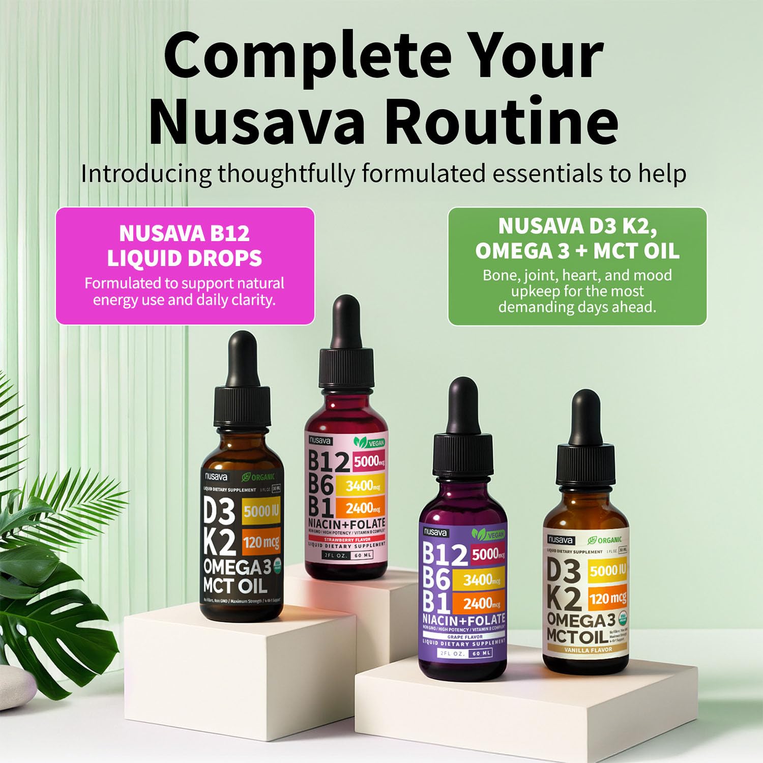 (2 Pack) Vitamin B12 and B6 Liquid Drops, B12 Sublingual Vitamin B Complex - B 12 Vitamin 5000mcg - B12 Methylcobalamin for Energy, Brain, and Heart Support - Maple Wellness Supplements