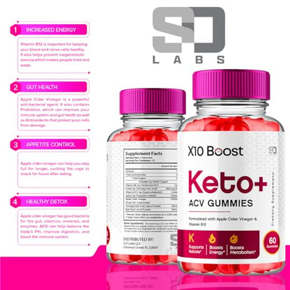 (2 Pack) X10 Boost Keto ACV Gummies Advanced Weight Loss, X10 Boost Keto - Maple Wellness Supplements