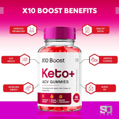 (2 Pack) X10 Boost Keto ACV Gummies Advanced Weight Loss, X10 Boost Keto - Maple Wellness Supplements