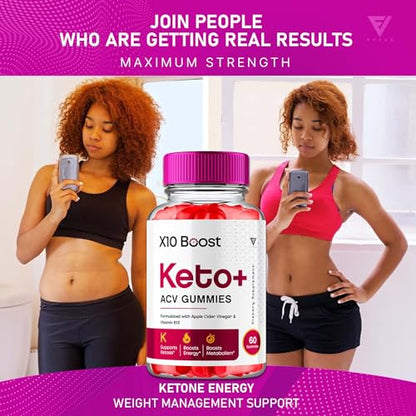 (2 Pack) X10 Boost Keto ACV Gummies, X10 Keto Boost Gummies Advanced Weight Loss - Maple Wellness Supplements