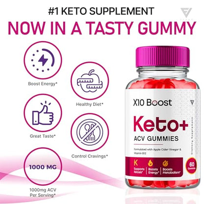 (2 Pack) X10 Boost Keto ACV Gummies, X10 Keto Boost Gummies Advanced Weight Loss - Maple Wellness Supplements
