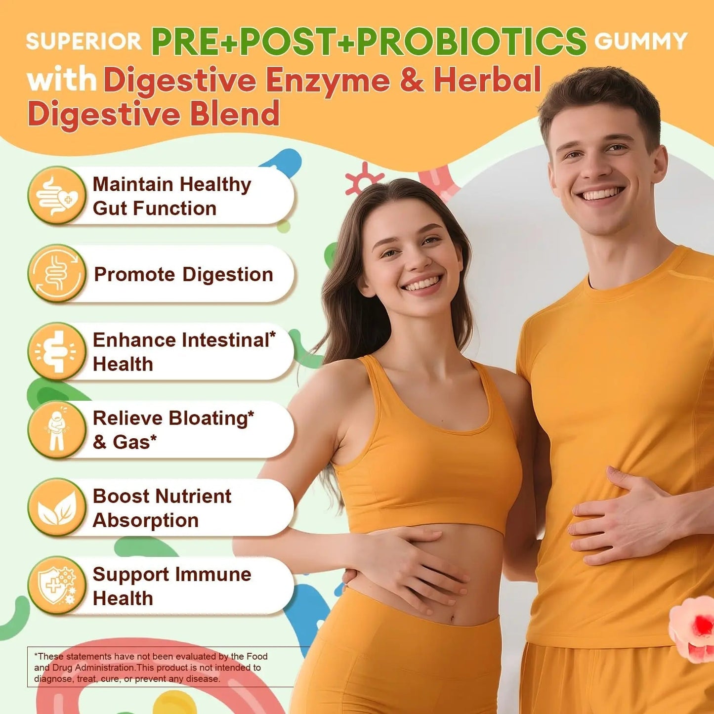 (2 Packs) Totaria Sugar Free 5-in-1 Probiotic Prebiotic Postbiotic Gummy, Probiotics for Women Men with Digestive Enzymes, Peppermint, Complete Immune, Gut & Digestive Support, Vegan Strawberry Flavor - Maple Wellness Supplements