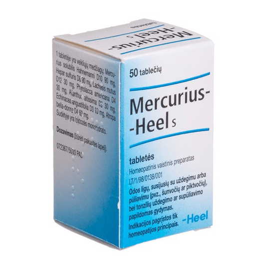 2 x 50 Mercurius-Heel S Homeopathic Tablets 100 tabs - skin conditions, inflammation, suppuration - Maple Wellness Supplements