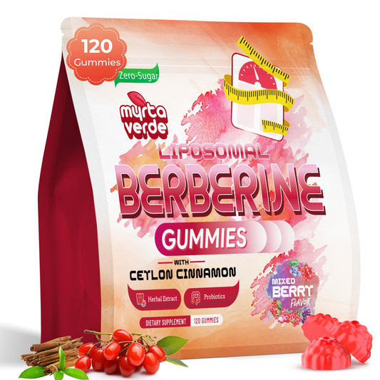 2000mg Liposomal Berberine Supplement Gummies | High Potency Berberine HCI Activates AMPK with Ceylon Cinnamon | Advanced Absorption | Zero Sugar Mixed-Berry | 120 Count - Maple Wellness Supplements