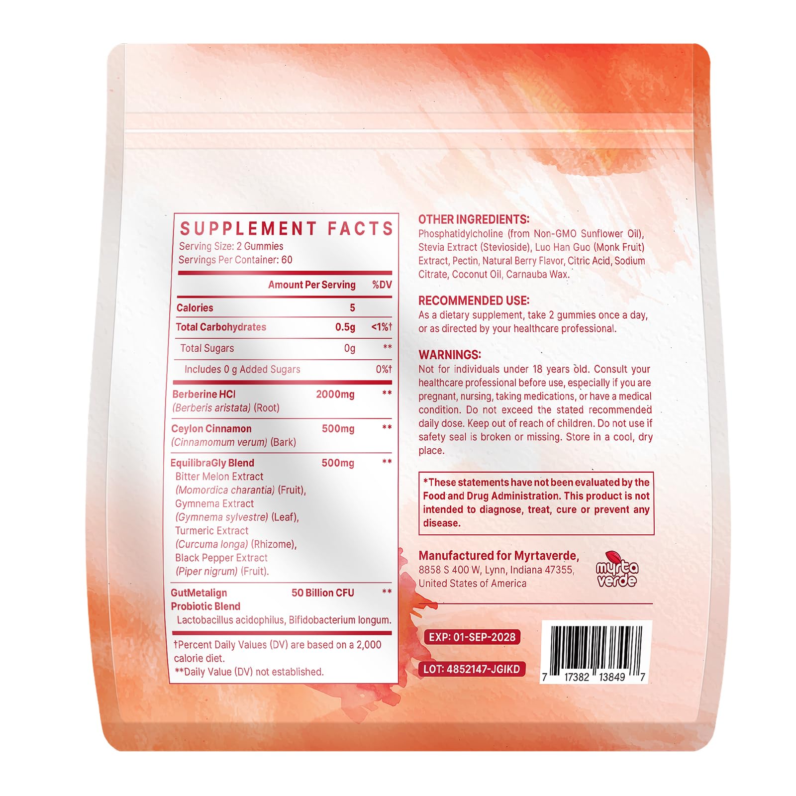 2000mg Liposomal Berberine Supplement Gummies | High Potency Berberine HCI Activates AMPK with Ceylon Cinnamon | Advanced Absorption | Zero Sugar Mixed-Berry | 120 Count - Maple Wellness Supplements