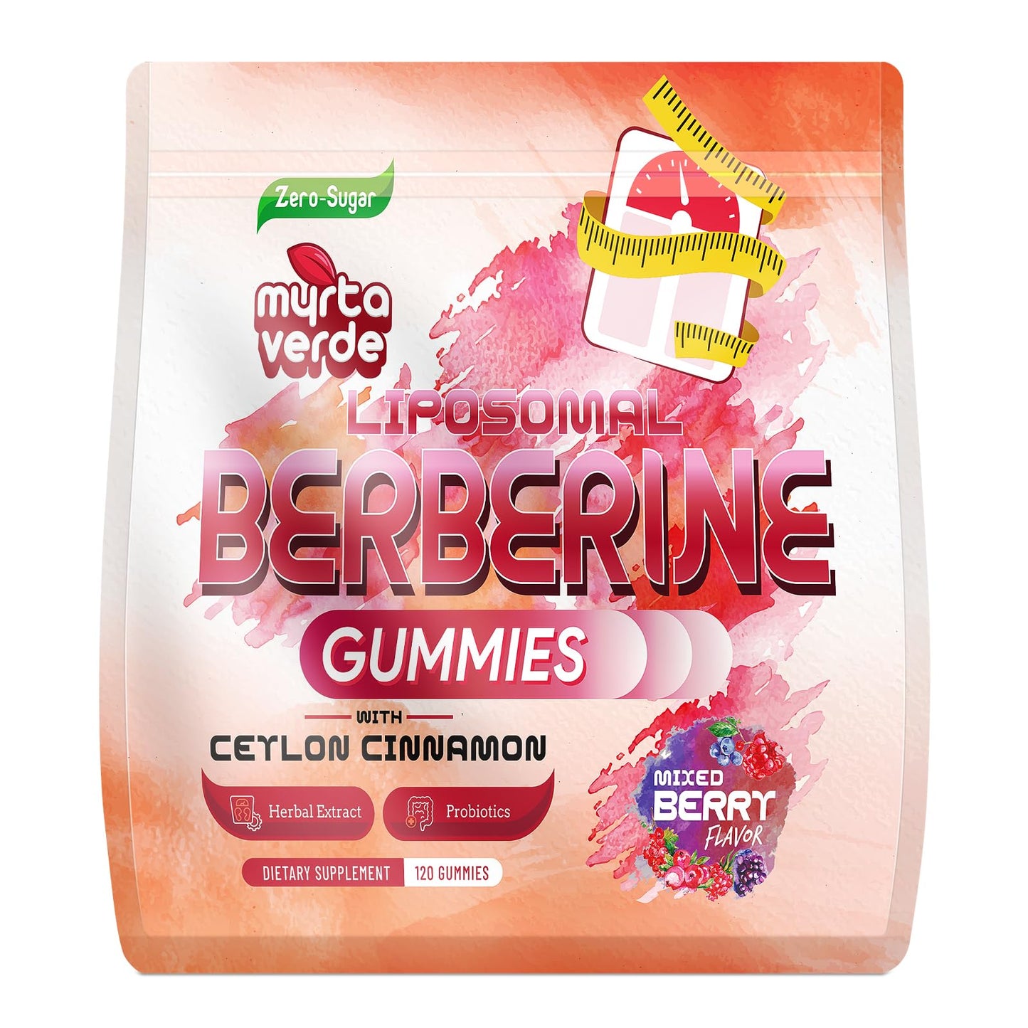 2000mg Liposomal Berberine Supplement Gummies | High Potency Berberine HCI Activates AMPK with Ceylon Cinnamon | Advanced Absorption | Zero Sugar Mixed-Berry | 120 Count - Maple Wellness Supplements