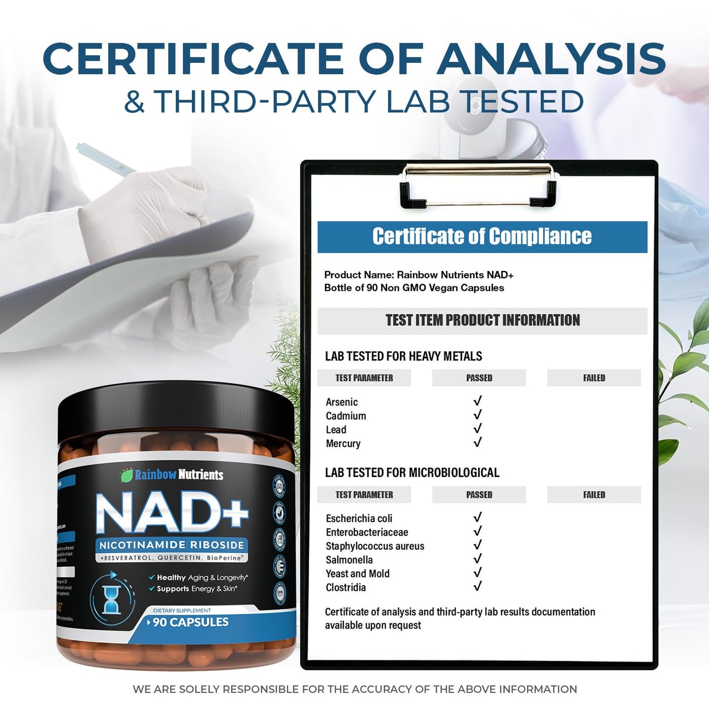 2010 MG NAD+ Supplement- Nicotinamide Riboside, Resveratrol, Quercetin & BioPerine® (High Absorption)- Natural NAD Booster for Anti-Aging, Cellular Energy, Skin- For Women & Men- 90 V Capsules - Maple Wellness Supplements
