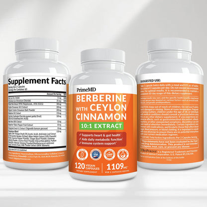21-in-1 Berberine Supplement with Ceylon Cinnamon Capsules - Dihydroberberine with Chromium, Bitter Melon & Green Tea Extract - Berberine with Ceylon Cinnamon - Maple Wellness Supplements