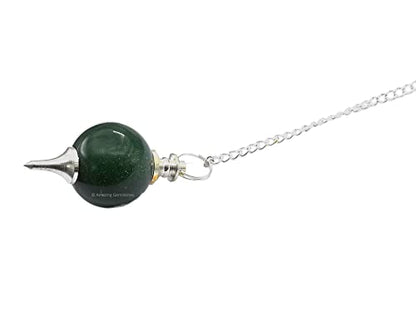Green Aventurine Crystal Ball Pendulum for Divination - Dowsing Pendulum Necklace with Chain Amazing GemstoneBuy Supplements Australia