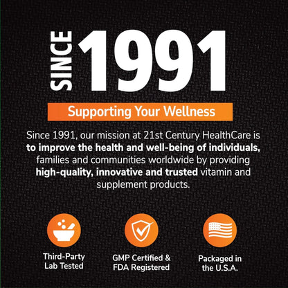 21st Century Full Fuel 365 Active Men’s Multivitamin, 120 Tablets, Daily Vitamins and Minerals for Energy, Muscle Support, Immune Health, No Gluten - Maple Wellness Supplements