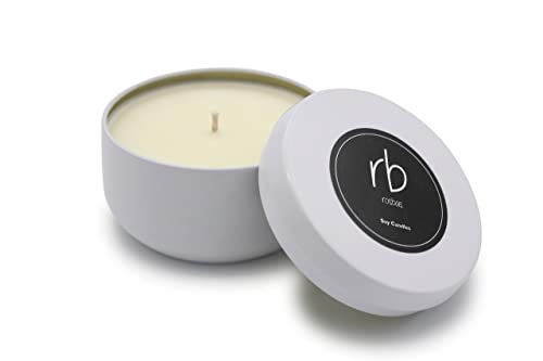 Rosbas Candle, Fraser Fir Scented, Natural Soy Wax, White Metallic Tin, 6 oz, Cotton Wick, Long Burn Time rosbasBuy Supplements Australia