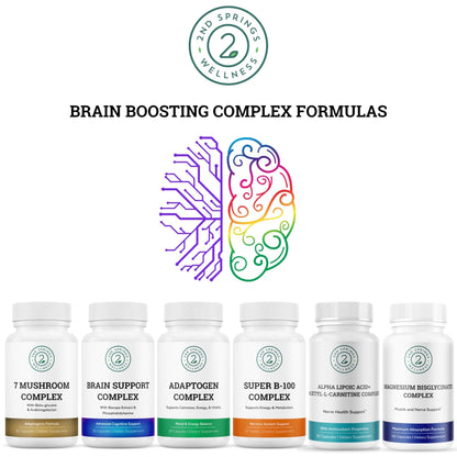 2nd Springs Adaptogen Complex Calmness, Energy and Vitality Booster - Ashwagandha, Schisandra, Astragalus, Ginseng, Rhodiola, and More - Adrenal Support Supplements - 60 Ct - Maple Wellness Supplements