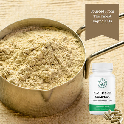 2nd Springs Adaptogen Complex Calmness, Energy and Vitality Booster - Ashwagandha, Schisandra, Astragalus, Ginseng, Rhodiola, and More - Adrenal Support Supplements - 60 Ct - Maple Wellness Supplements
