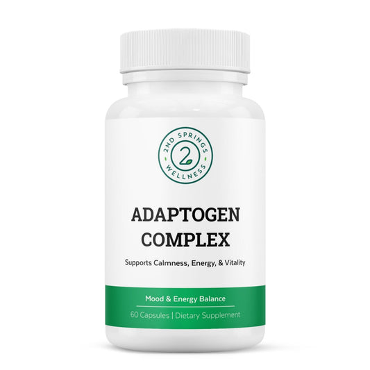 2nd Springs Adaptogen Complex Calmness, Energy and Vitality Booster - Ashwagandha, Schisandra, Astragalus, Ginseng, Rhodiola, and More - Adrenal Support Supplements - 60 Ct - Maple Wellness Supplements