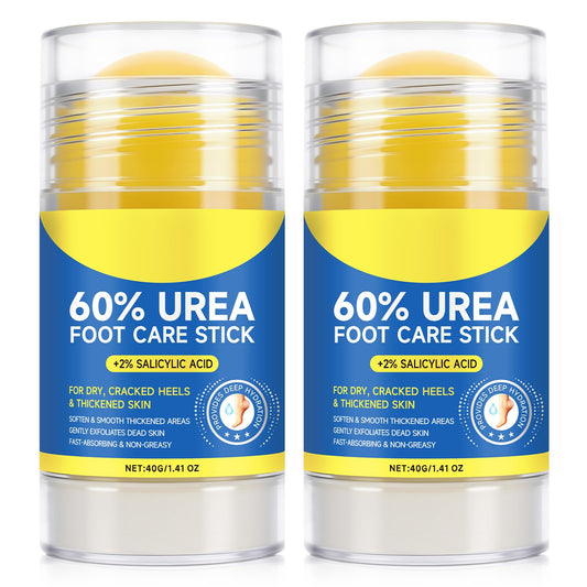 2Pack 60% Urea with 2% Salicylic Acid Urea Foot Care Stick, Foot Cream Moisturizer for Dry Cracked Feet, Knees, Elbows, Hands,Moisturizes and Hydrates the Dry Skin,Callus Remover & Skin Softener - Maple Wellness Supplements
