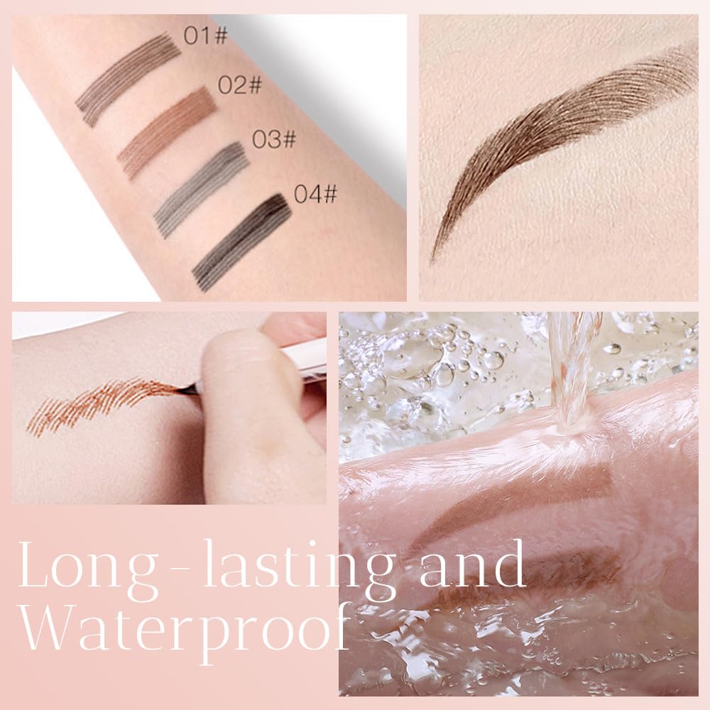 2PCS New Waterproof Brow Pencil with Micro-Fork Tip, 3D Magic Eyebrow Pencil 4-Head Split Waterproof Long-lasting,Fine Stroke Eyebrow Pen Makeup Eyebrow Pencils Stay on All Day (Brown) - Maple Wellness Supplements