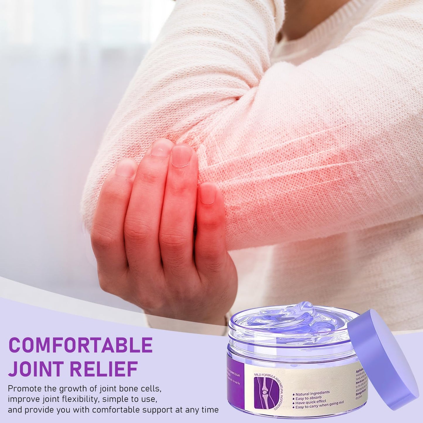 2PCS Soothing Relief Massage Gel, Joint Gel Purple Gel Cooling Activities Throughout The Body, Soothing Knees, Lumbar, Neck, Back, Shoulders, Hands, and Feet - Maple Wellness Supplements