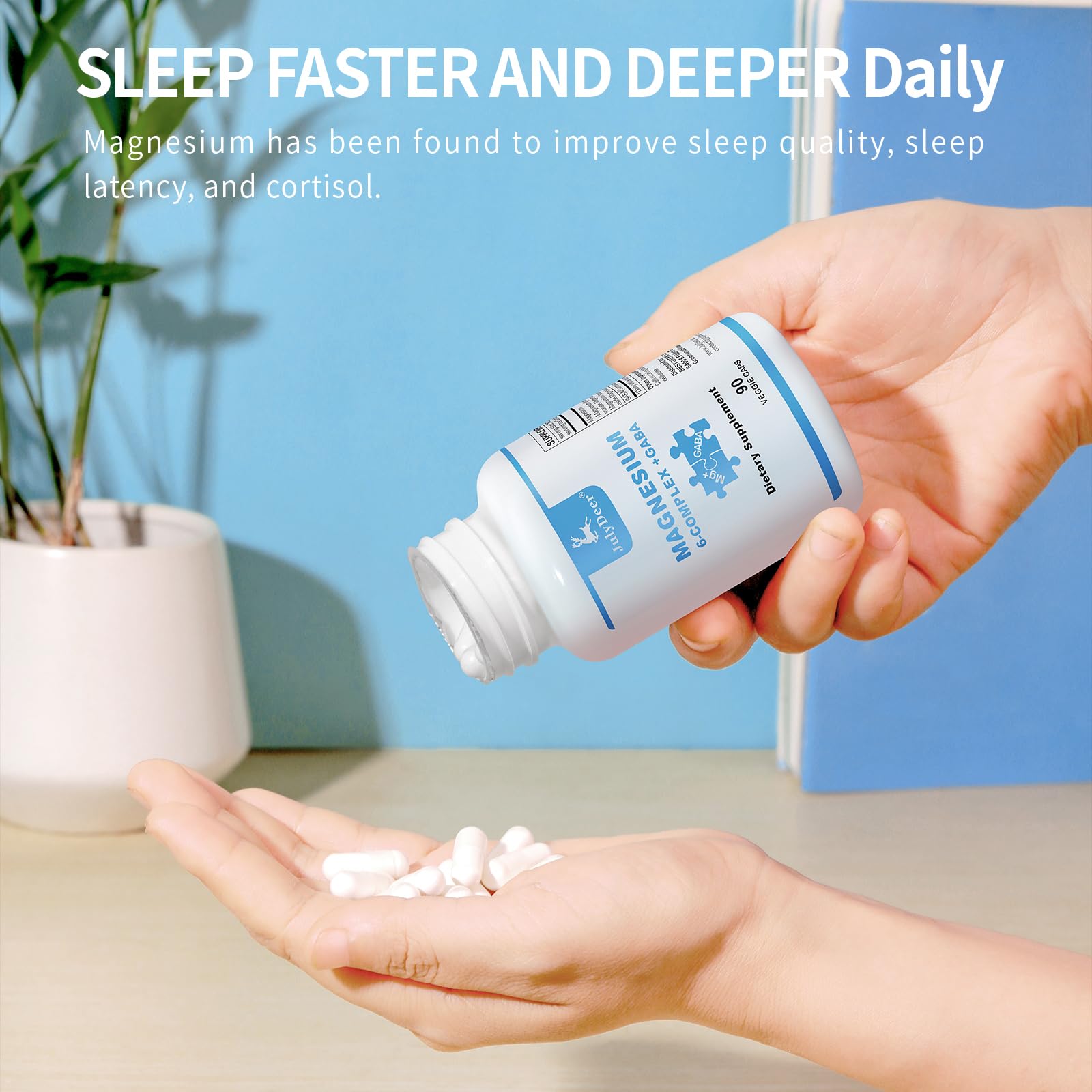 3 Bottles Sixfold Magnesium Complex | 350mg of Magnesium Glycinate, Malate, Citrate, Taurine, Oxide, Mg+ for Muscles,Nerves,& Energy, GABA Sleep Support | High Absorption | Vegan | 90 Capsules - Maple Wellness Supplements