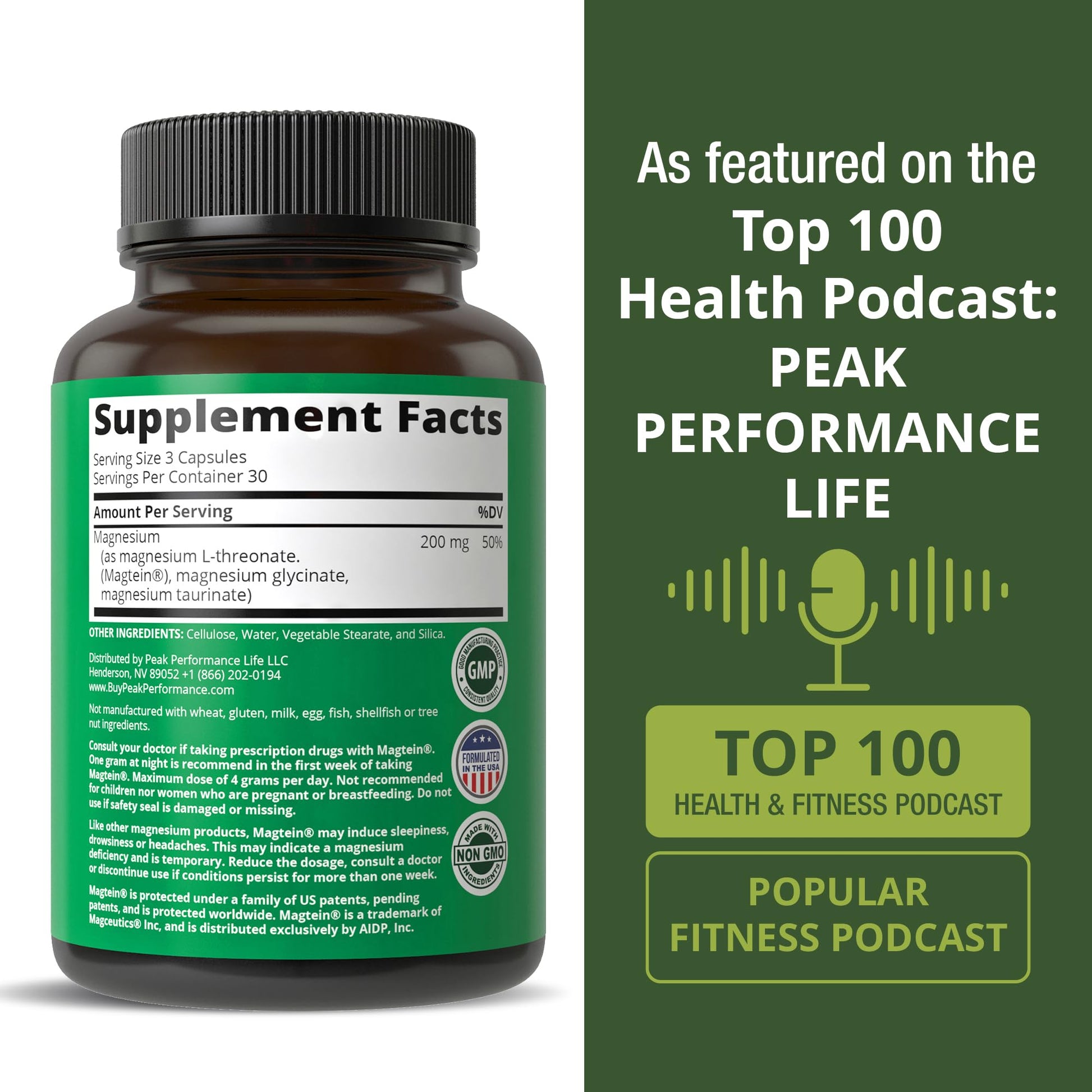 3 in 1 Advanced Magtein Magnesium Complex Capsules with Clinically Tested Magnesium L-Threonate, Glycinate & Taurinate. High Absorption & Bioavailability. Support Brain, Focus & Memory. 90 Vegan Pills - Maple Wellness Supplements