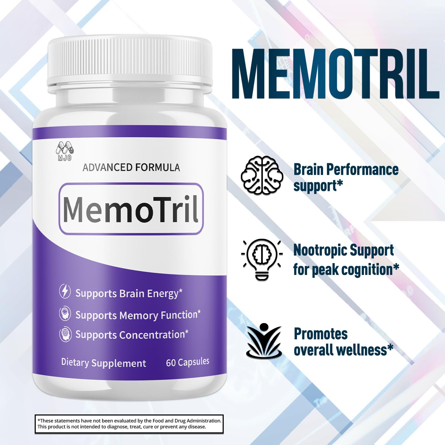 (3 Pack) Memotril Capsules, Official Memo Tril Supplement Pills with All Natural Ingredients, Advanced Memotril for Brain Health & Wellness Support with Premium Vitamins for Women & Men (180 Capsules) - Maple Wellness Supplements