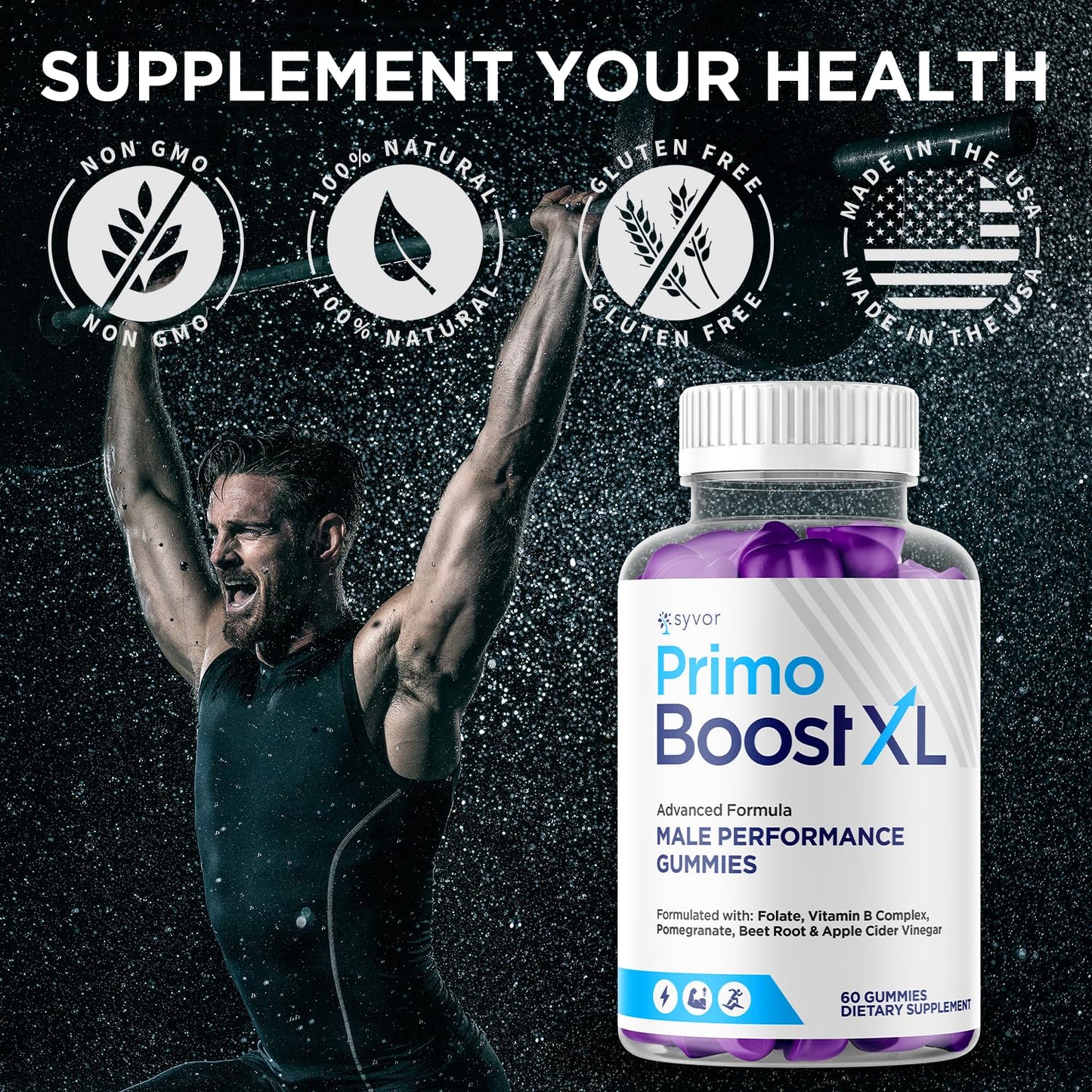 (3 Pack) Primo Boost XL Gummies, Official Primo Boost XL Gummys with All Natural Ingredients, Advanced PrimoBoost Health & Wellness Formula with Max Strength Active Lifestyle Vitamins (180 Gummies) - Maple Wellness Supplements