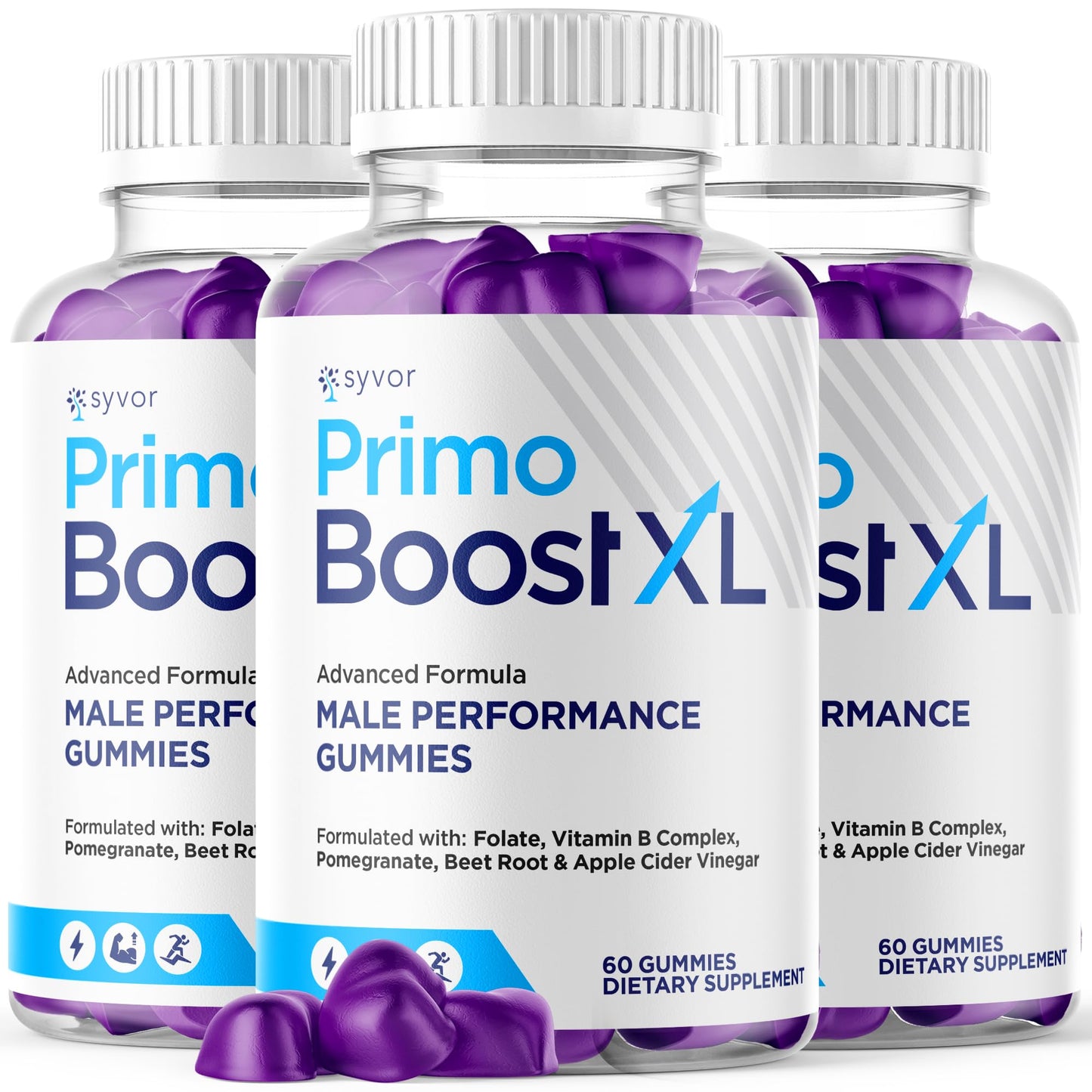 (3 Pack) Primo Boost XL Gummies, Official Primo Boost XL Gummys with All Natural Ingredients, Advanced PrimoBoost Health & Wellness Formula with Max Strength Active Lifestyle Vitamins (180 Gummies) - Maple Wellness Supplements