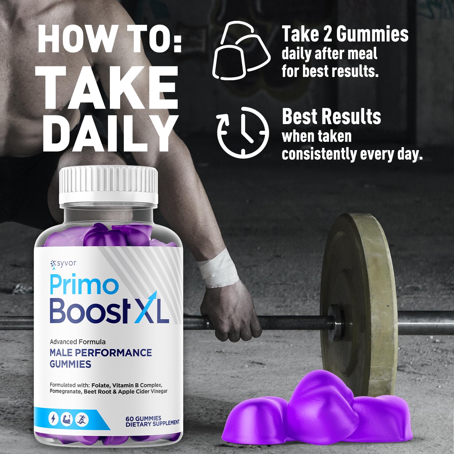 (3 Pack) Primo Boost XL Gummies, Official Primo Boost XL Gummys with All Natural Ingredients, Advanced PrimoBoost Health & Wellness Formula with Max Strength Active Lifestyle Vitamins (180 Gummies) - Maple Wellness Supplements