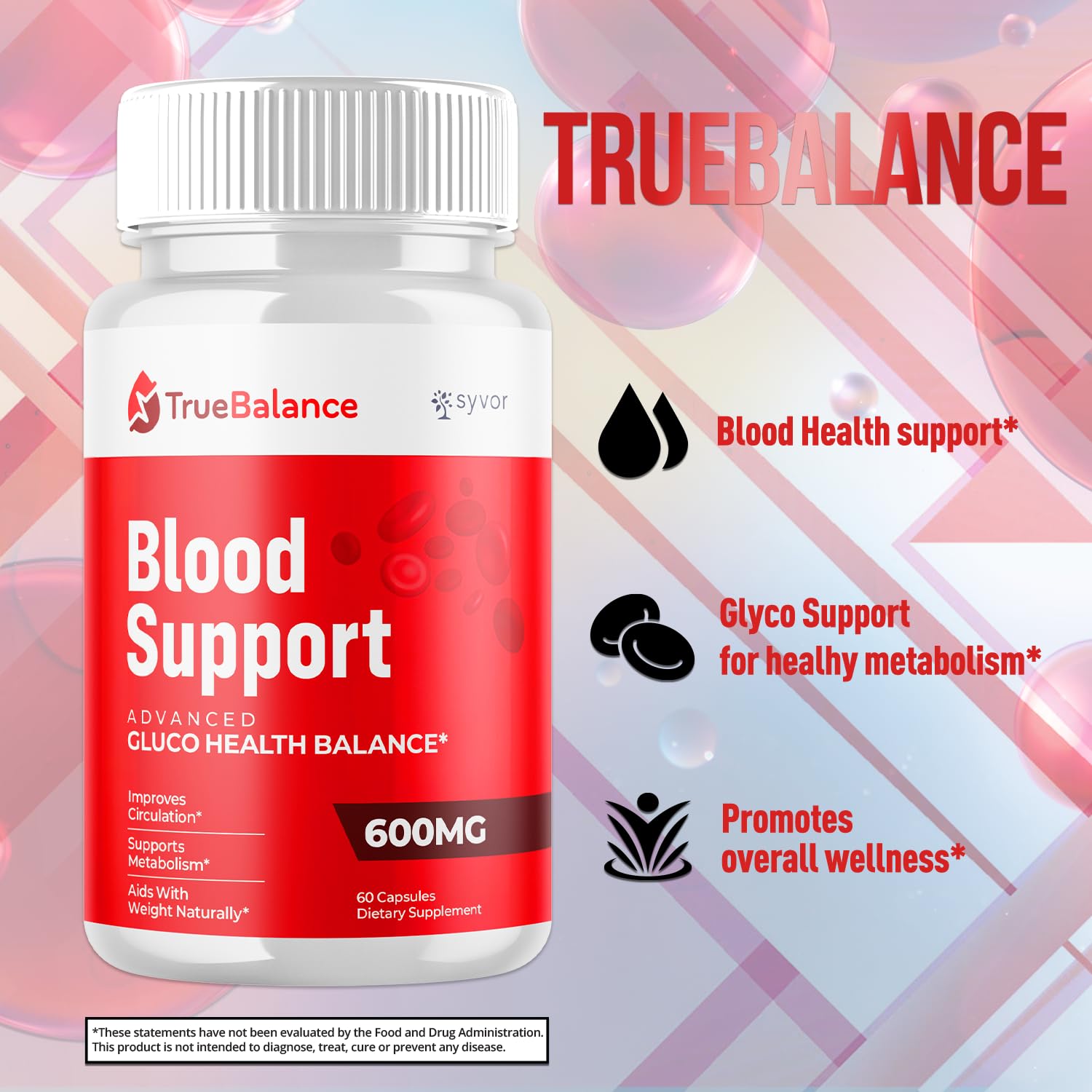 (3 Pack) True Balance Capsules, Official TrueBalance Glycogen Support Pills with All Natural Ingredients, Advanced Formula Support Supplement with Max Strength Vitamins for Women & Men (180 Capsules) - Maple Wellness Supplements