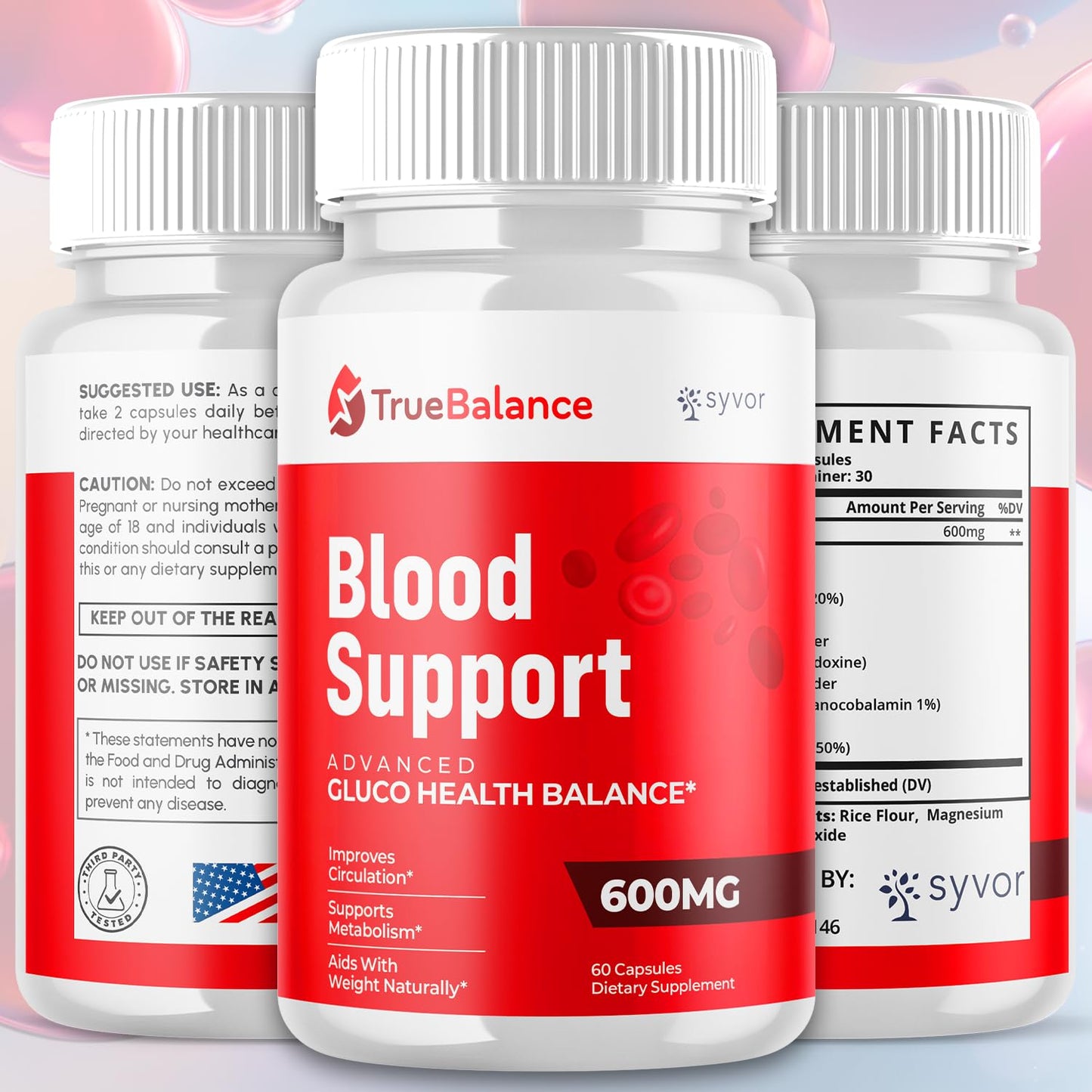 (3 Pack) True Balance Capsules, Official TrueBalance Glycogen Support Pills with All Natural Ingredients, Advanced Formula Support Supplement with Max Strength Vitamins for Women & Men (180 Capsules) - Maple Wellness Supplements