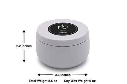 Rosbas Candle, Fraser Fir Scented, Natural Soy Wax, White Metallic Tin, 6 oz, Cotton Wick, Long Burn Time rosbasBuy Supplements Australia
