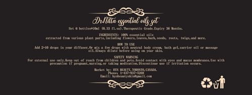 Essential Oils Set 100% Pure Natural DR.NITTA Top 6 Oils for Massage,Diffusers,Humidifier DR.NITTABuy Supplements Australia