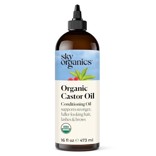 Sky Organics Organic Castor Oil (16 oz) USDA Certified Organic, 100% Pure, Cold Pressed