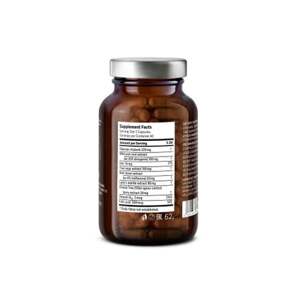 CLAV® Natural Hormone Balance for Women - PMS Relief with Siberian Rhubarb, Wild Yam & Vitex Berry - Vegan Menstrual Regulator Supplement - 120 Capsules CLAVBuy Supplements Australia