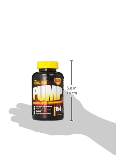 Mutant Pump – Pre-Workout Capsules, Gives You The Insane Pump You Demand, with Tested Levels of The Key Vasodilating/Nitric Oxide Inducing Ingredients - 154 Capsules Per Bottle
