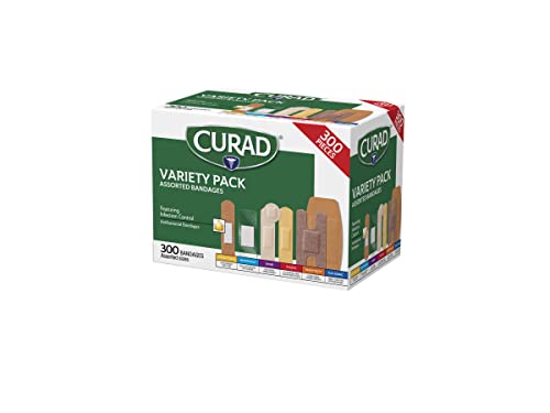 Curad Assorted Bandages Variety Pack 300 Pieces, Including Antibacterial CuradBuy Supplements Australia