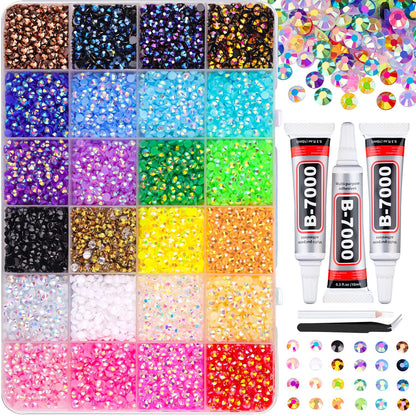 34000Pcs Resin Jelly Rhinestones for Bedazzling, Multicolor 3mm Flatback Gems - Maple Wellness Supplements