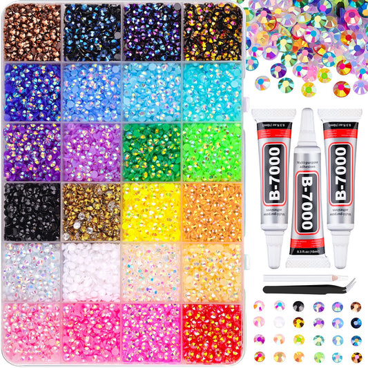 34000Pcs Resin Jelly Rhinestones for Bedazzling, Multicolor 3mm Flatback Gems - Maple Wellness Supplements