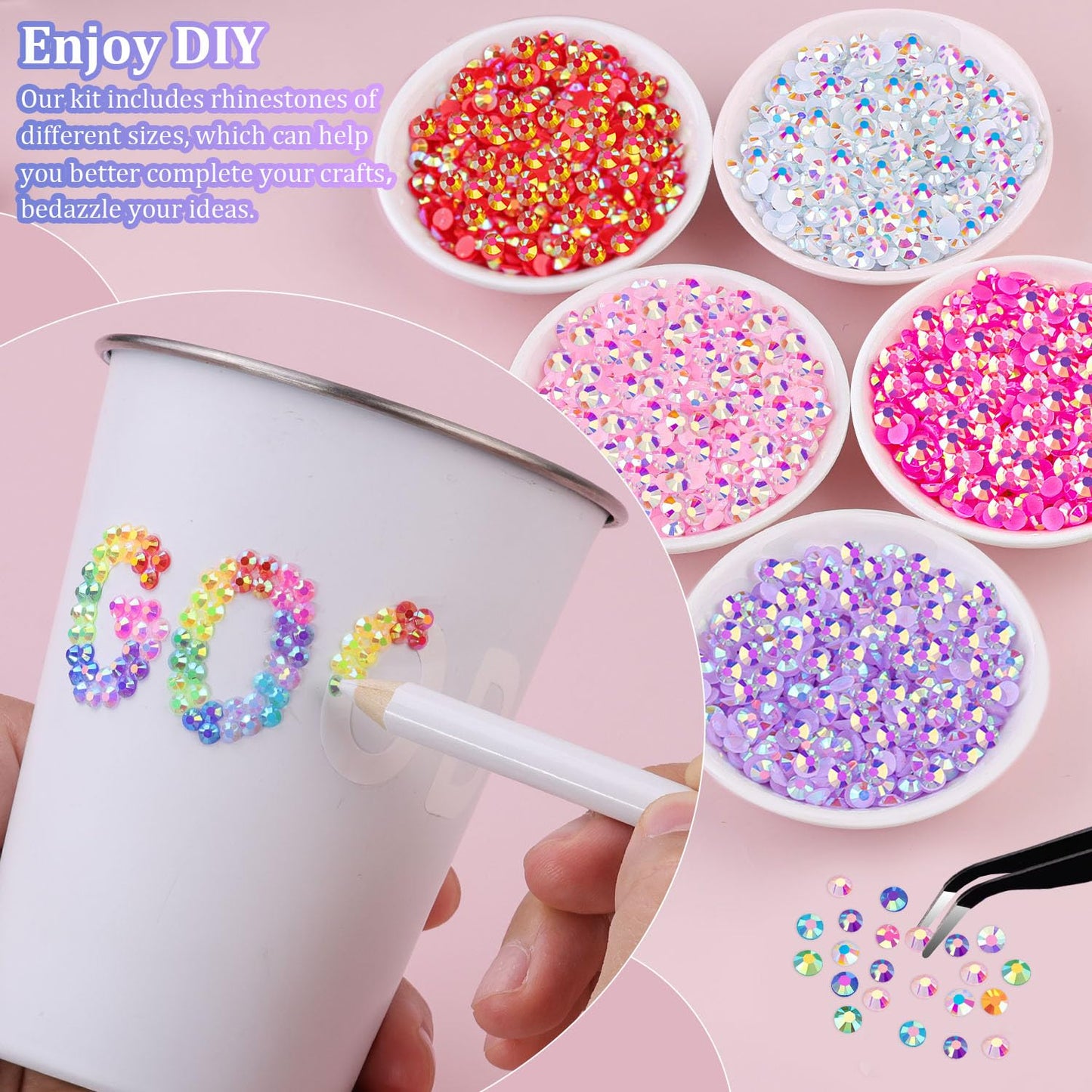 34000Pcs Resin Jelly Rhinestones for Bedazzling, Multicolor 3mm Flatback Gems - Maple Wellness Supplements