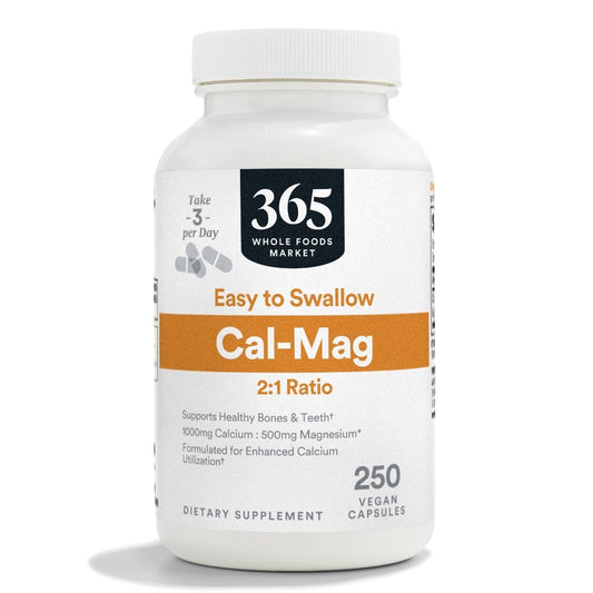 365 by Whole Foods Market, Cal-Mag 2:1 Ratio, Easy-to-Swallow Vegan Capsules, 250 Count - Maple Wellness Supplements
