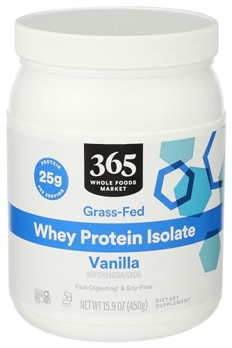 365 by Whole Foods Market, Vanilla Whey Protein Isolate, 15.9 Ounce - Maple Wellness Supplements